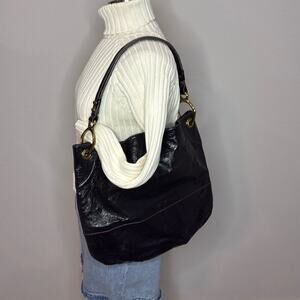 Oryany Black Leather Hobo Bag